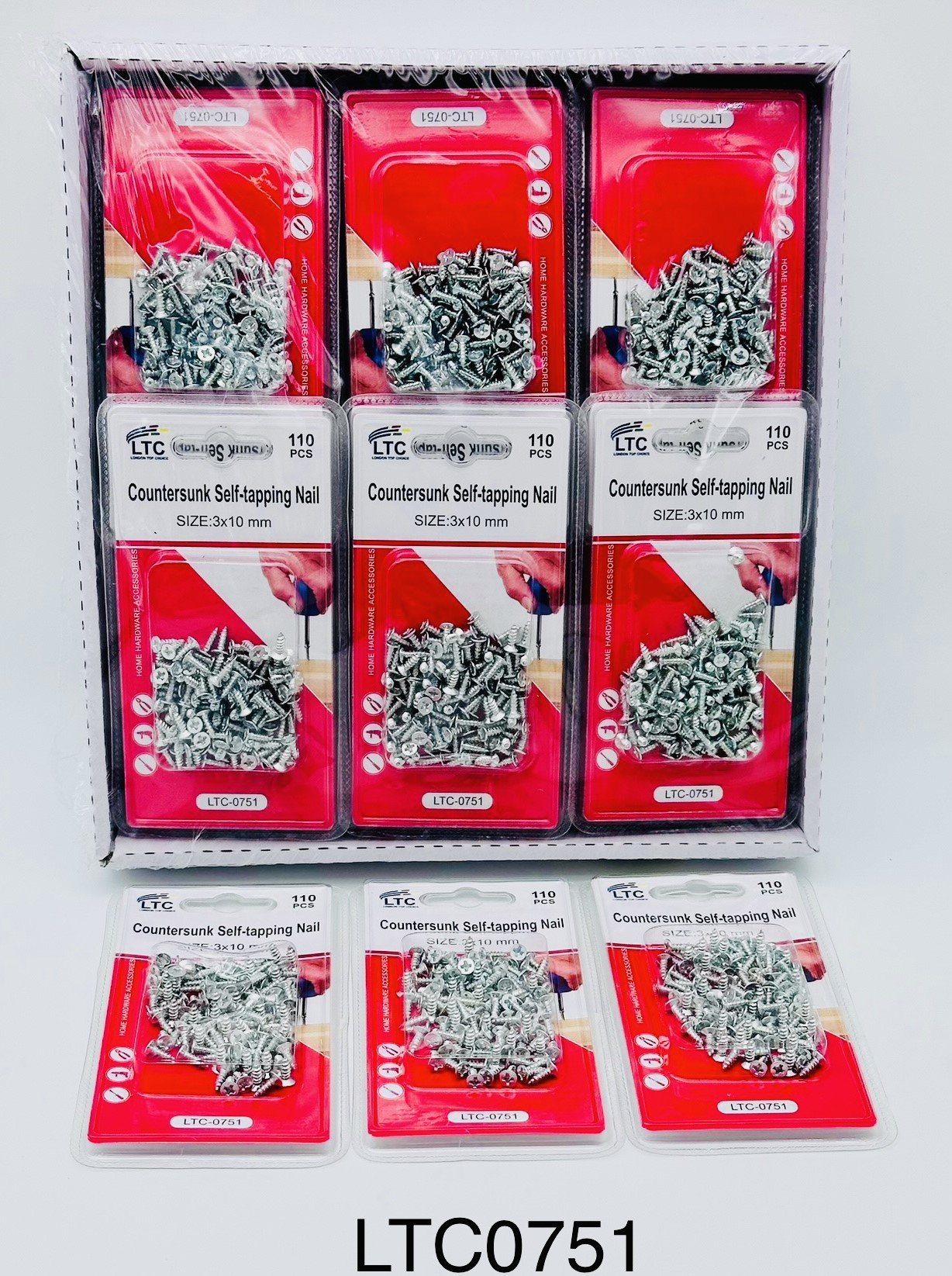 110 Pcs Countersunk Self Tapping Bail(3x10mm)-LTC-0751